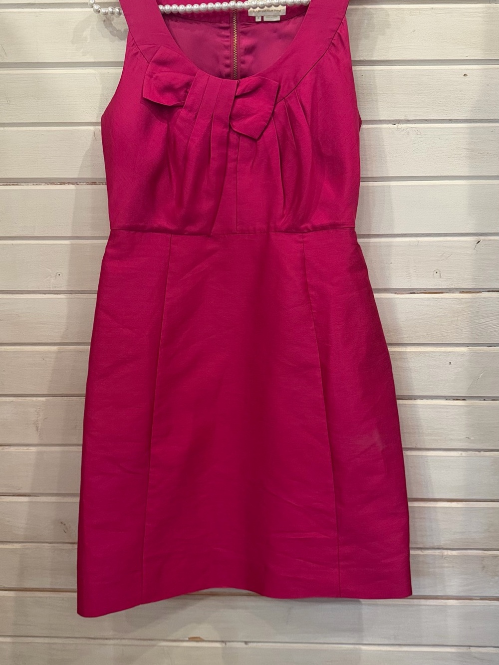 kate spade Hot Pink Sleeveless Bow-Detail Fit-and-Flare Mini Dress